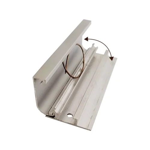 perfil abatible de 35 mm por 6 m de largo para fabricar marcos vista perfil abierto con resorte