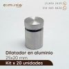 dilatador en aluminio macizo tamaño 25 mm de diámetro por 20 mm de altura vista frontal superior cerrado 20 unidades