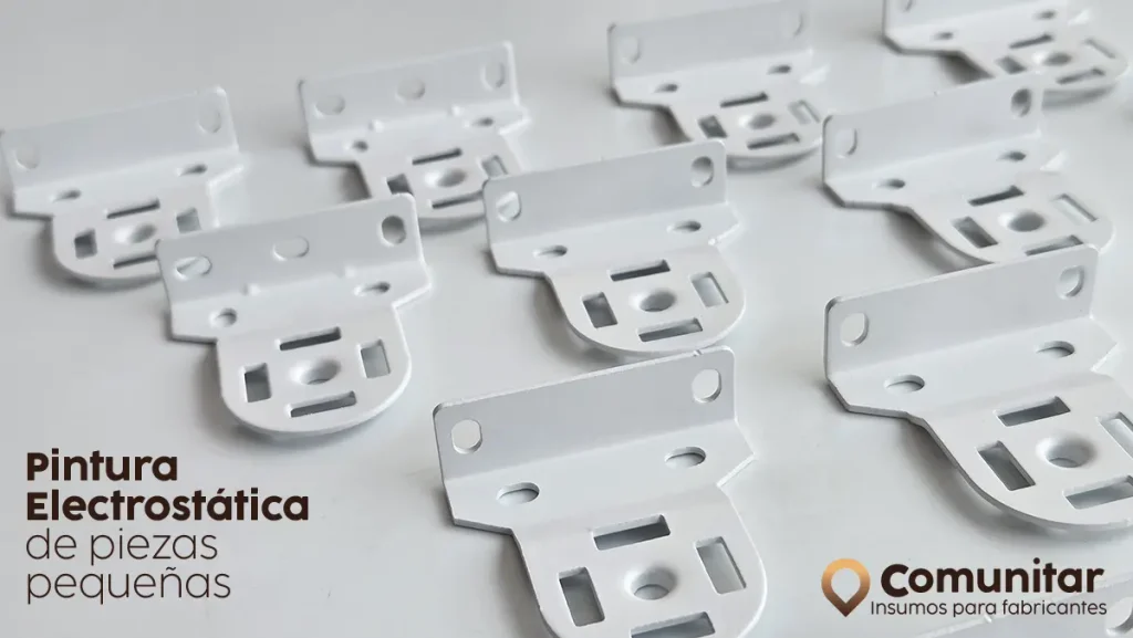 Pintura Electrostática de piezas pequeñas soportes blanco brillante